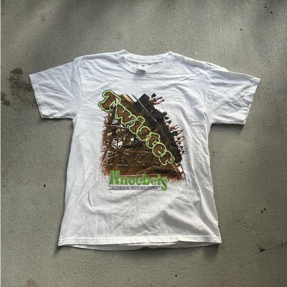 Vintage Knoebels Amusement Resort Twister Wooden Roller Coaster T-Shirt Medium